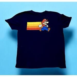 SUPER MARIO Brothers Navy  Nintendo RARE 2018 Graphic Luigi Flag T-shirt X-Large